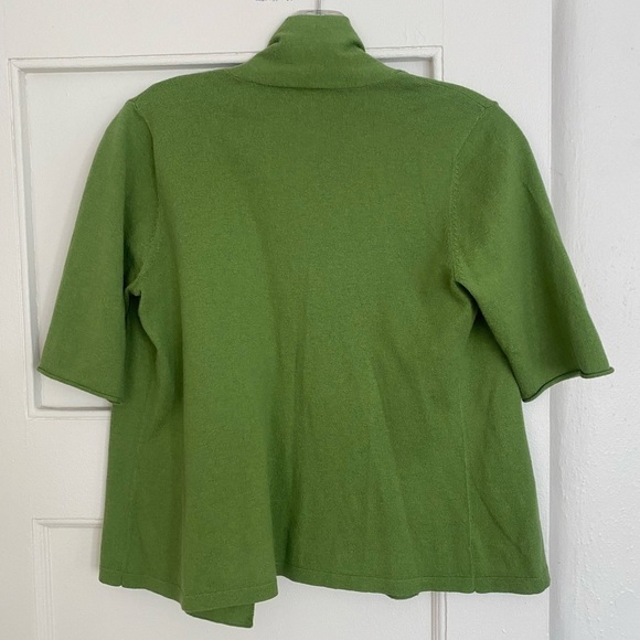 Eileen Fisher Women’s Green Cotton Cashmere Cardigan Petite - Picture 2 of 4